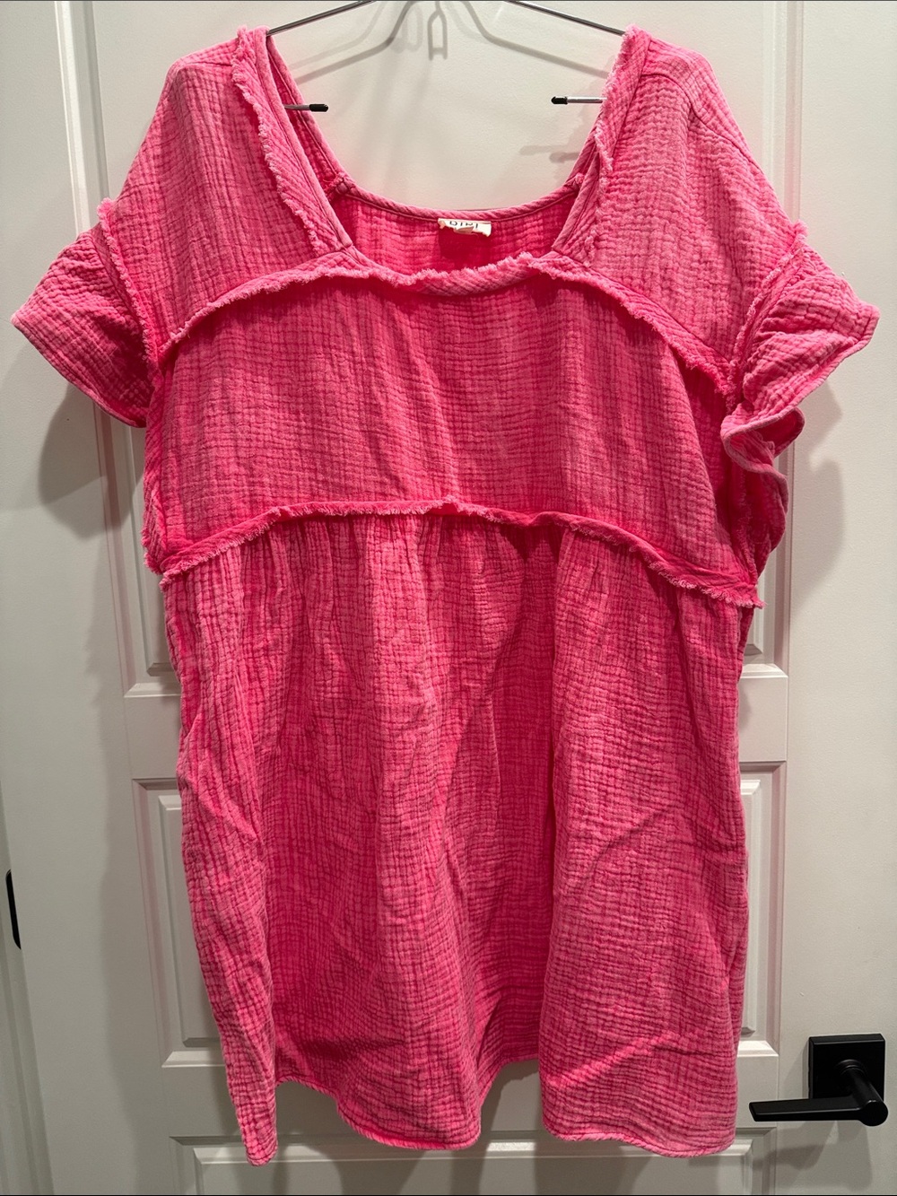 BiBi Hot Pink Gauze Tunic Top